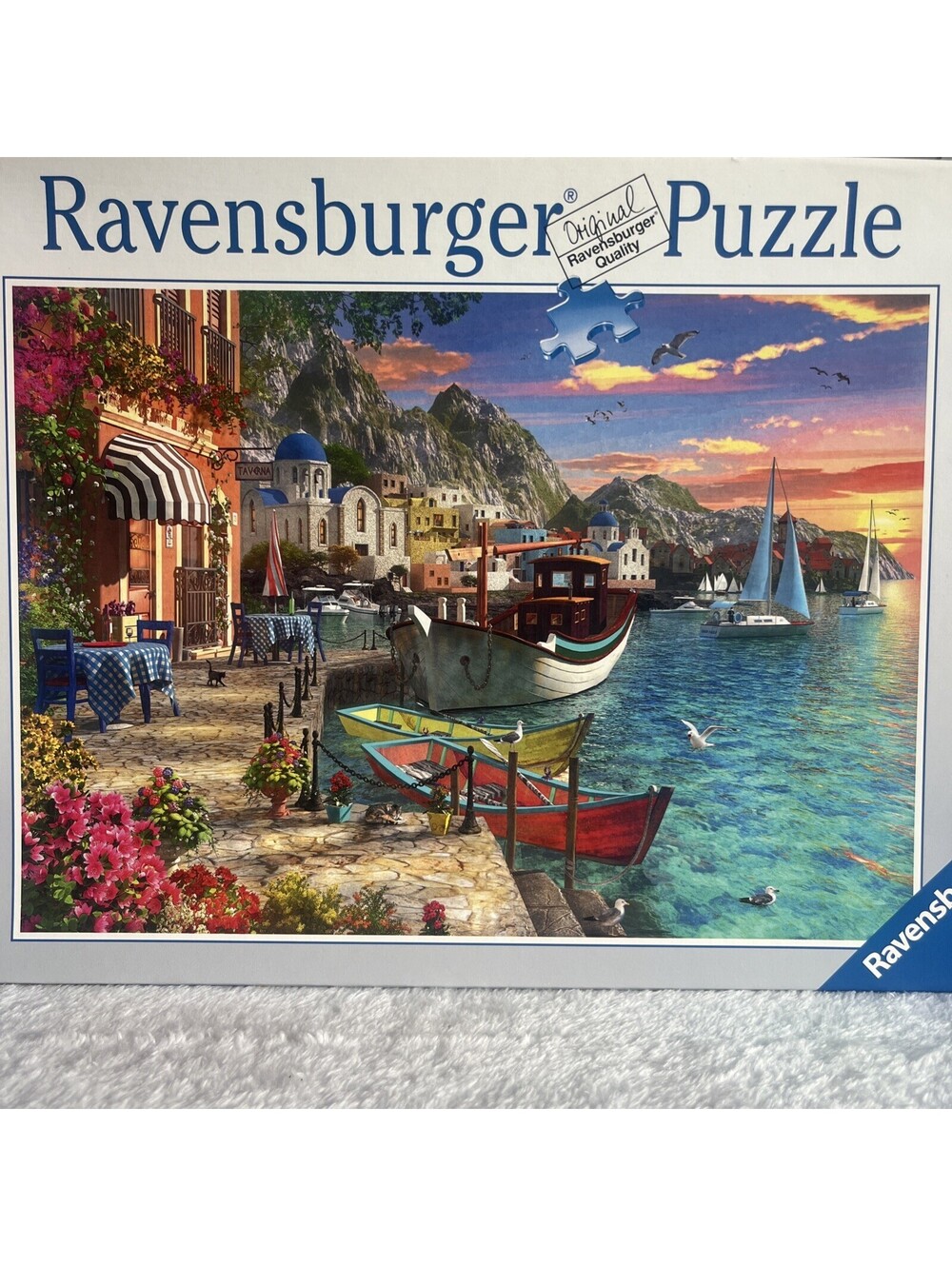 Ravensburger Greek Coastal Harbor 1000 Pc Puzzle SANTORINI SUNSET